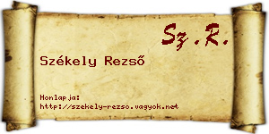 Székely Rezső névjegykártya