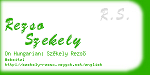 rezso szekely business card