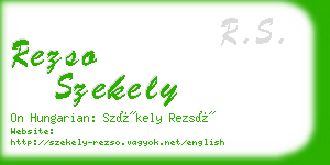 rezso szekely business card
